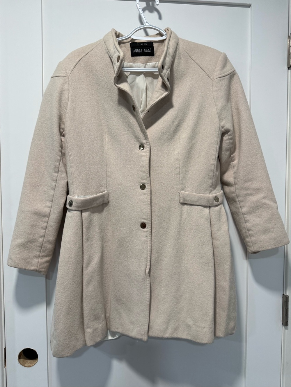 Women's Cream Wool Blend Coat